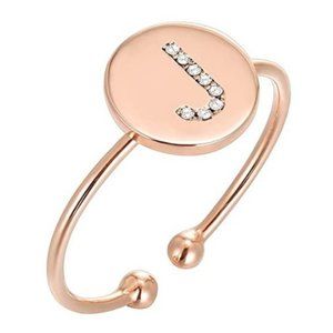 14K Gold Plated Initial J Letter Stackable Rings for Women | Fashion Rings